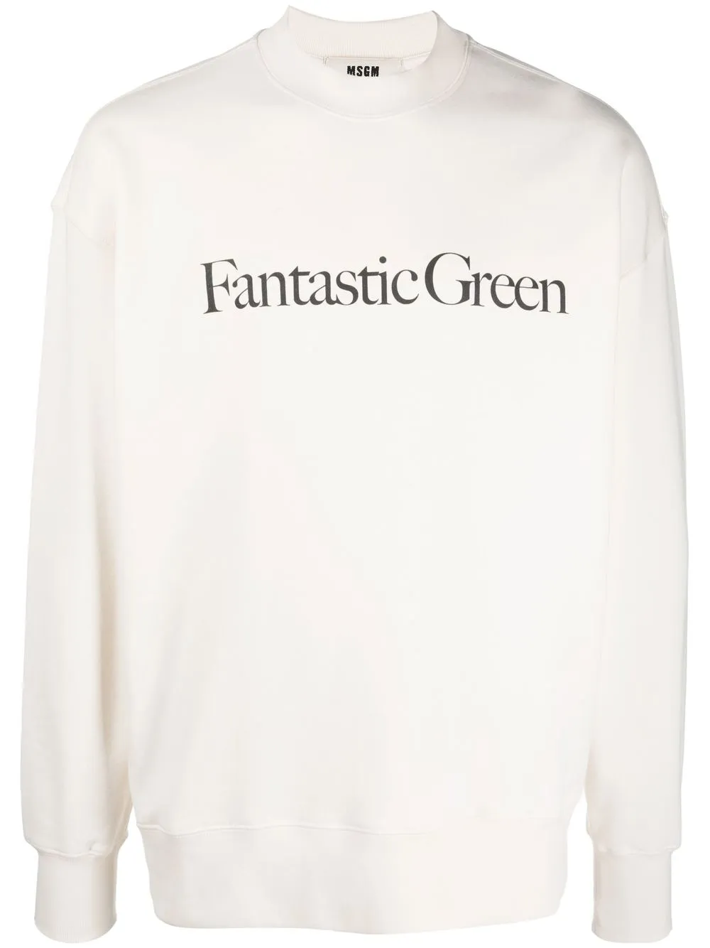

MSGM organic cotton text print sweatshirt - Neutrals