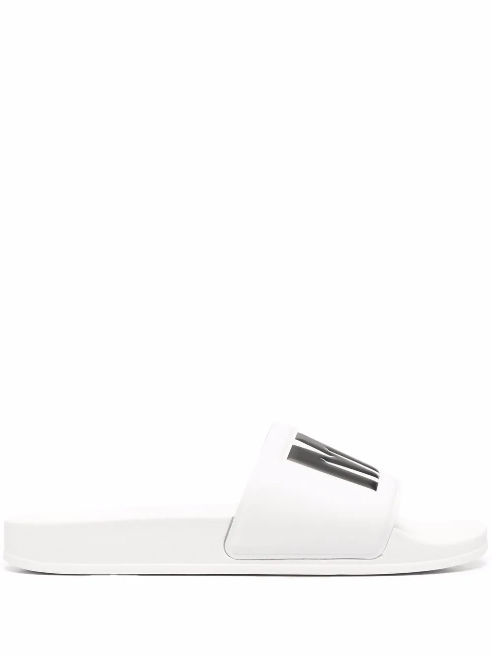 

MSGM embossed-logo slides - White