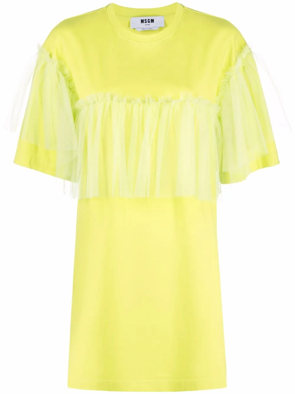 MSGM платье-футболка с тюлем