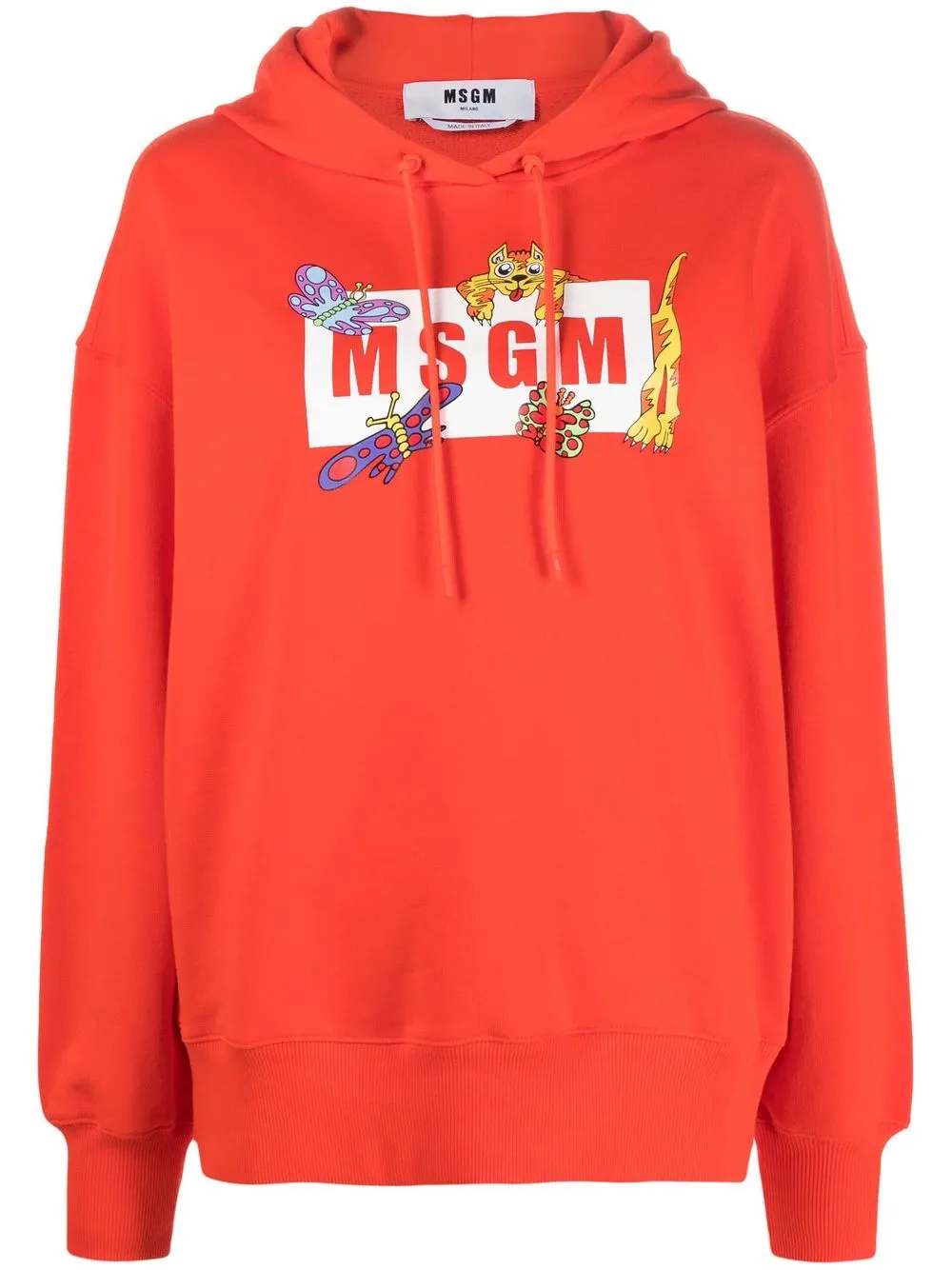 

MSGM logo-print oversized hoodie - Orange