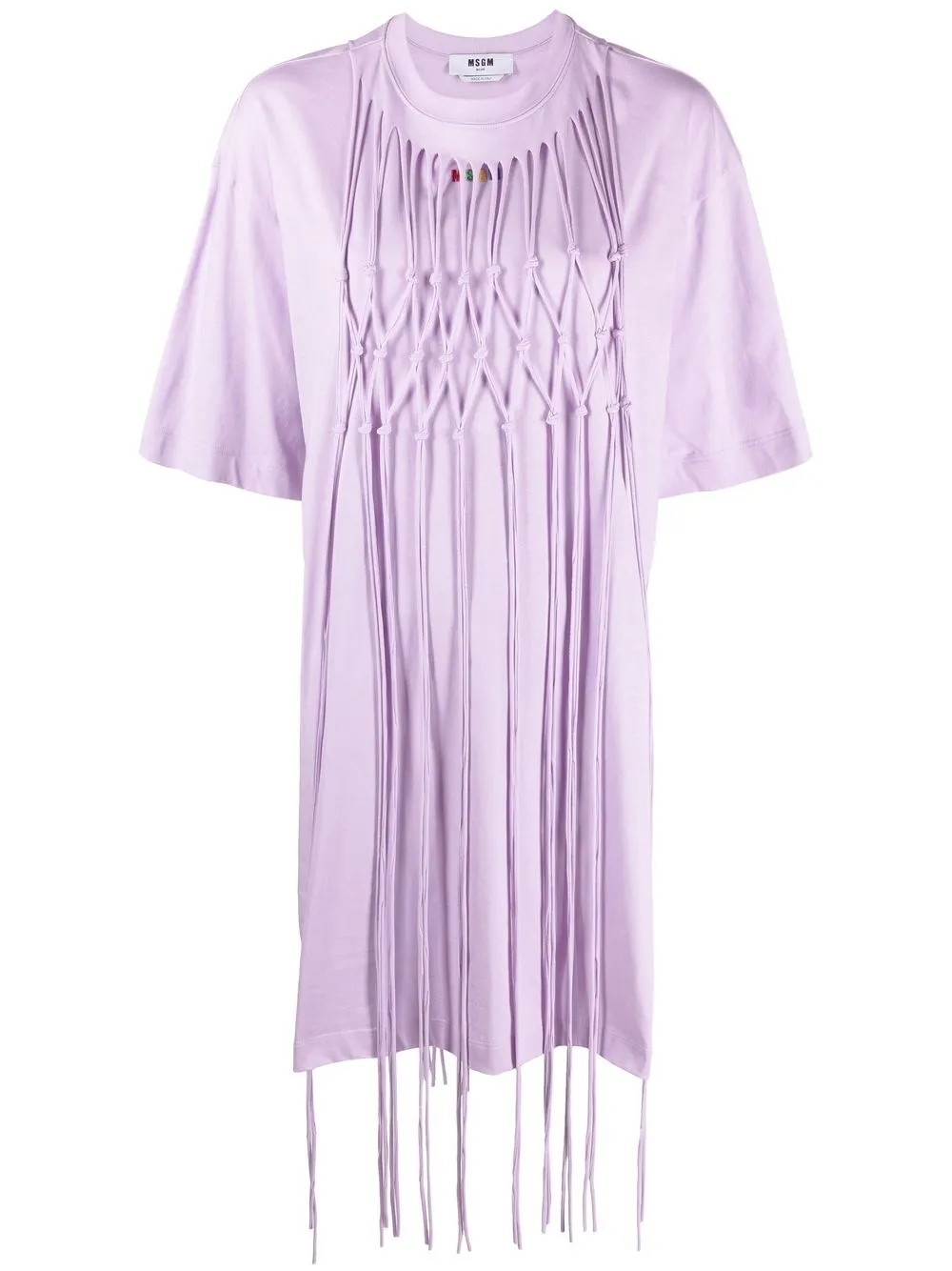 

MSGM vestido estilo playera con logo bordado - Morado