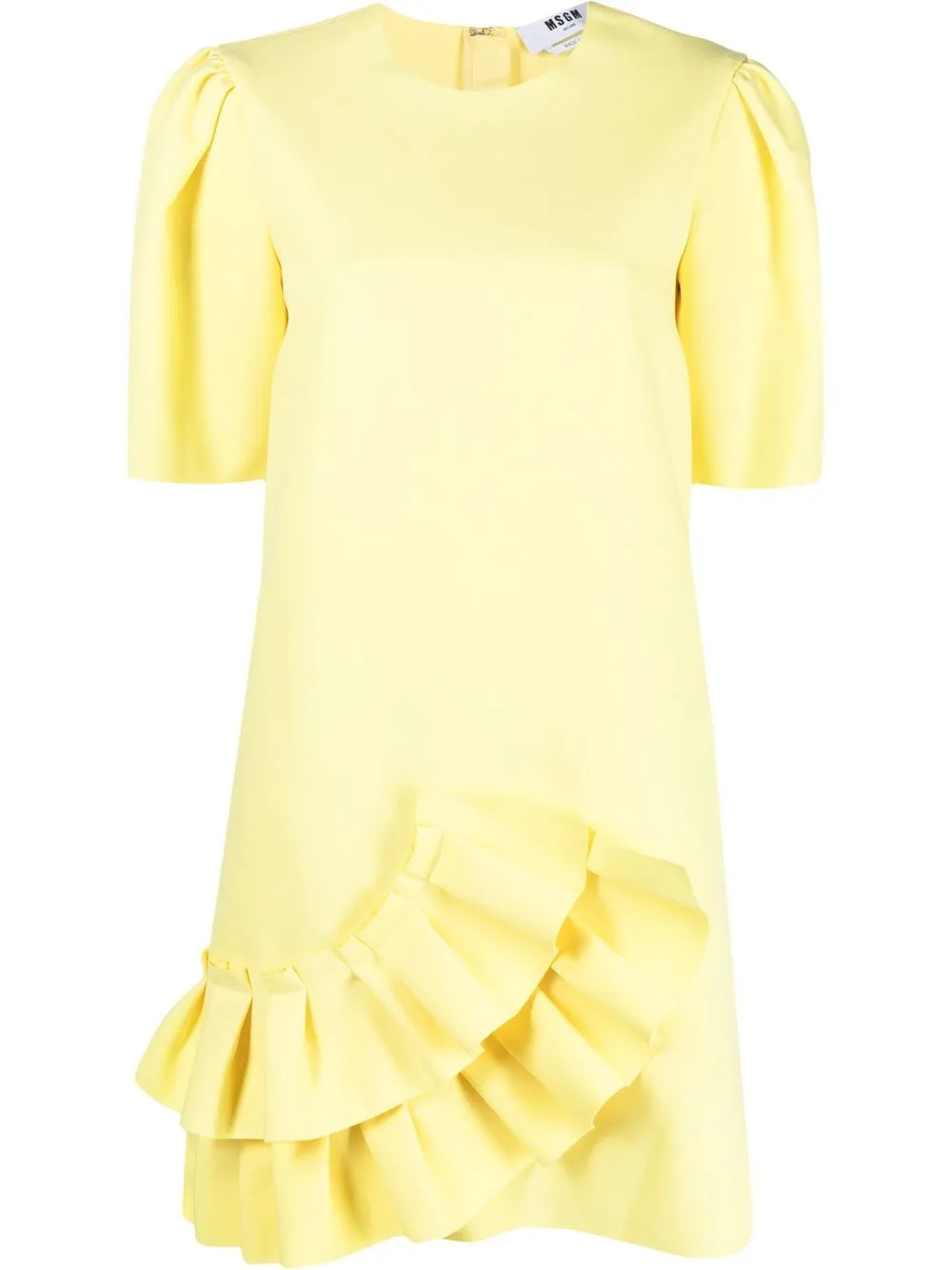 

MSGM ruffle-detail short-sleeved dress - Yellow