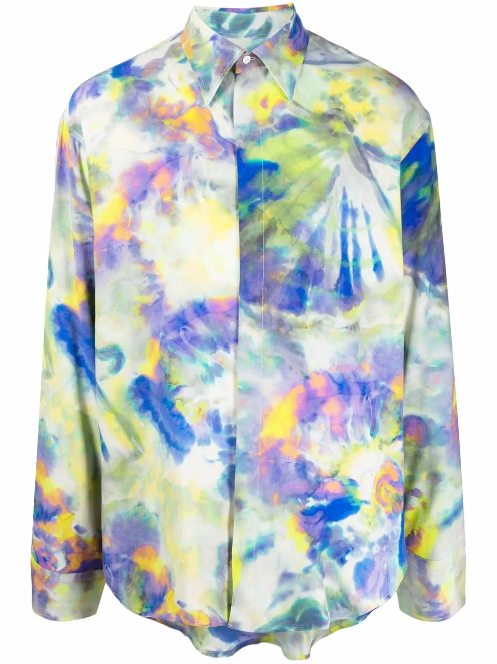 

MSGM camisa con estampado tie-dye - Azul