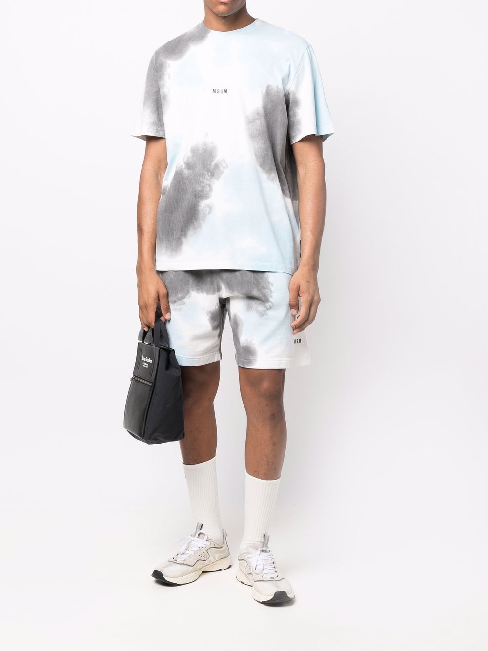 MSGM Trainingsshorts met tie-dye print - Blauw