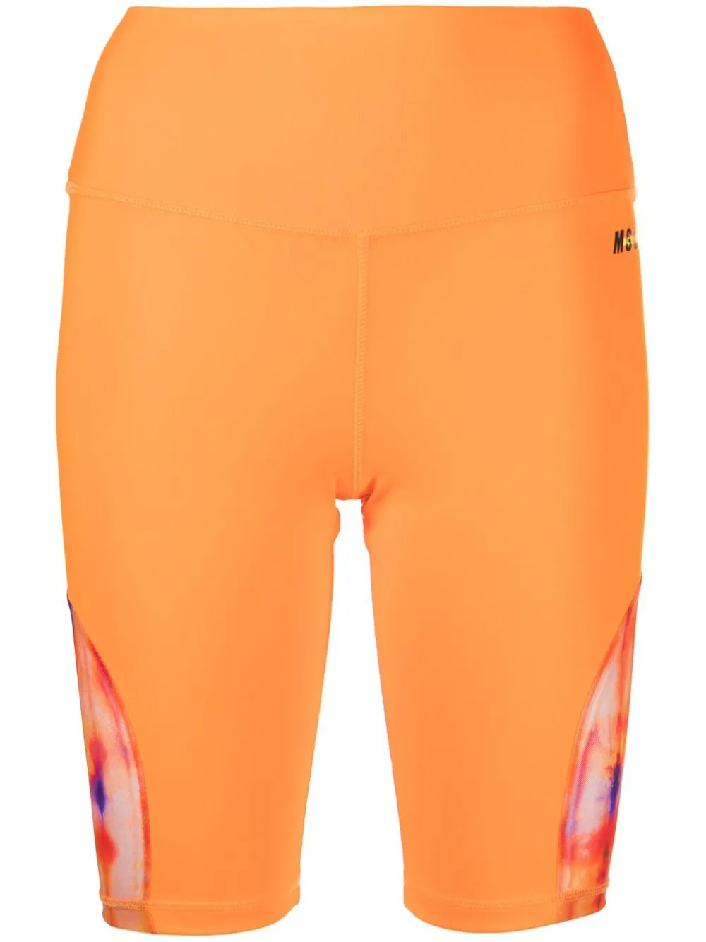 

MSGM shorts de ciclismo con panel y estampado tie-dye - Naranja