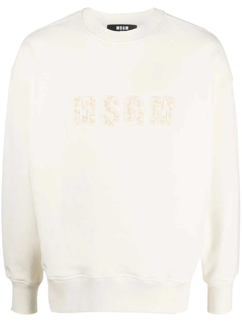 

MSGM embossed-logo cotton sweatshirt - Neutrals