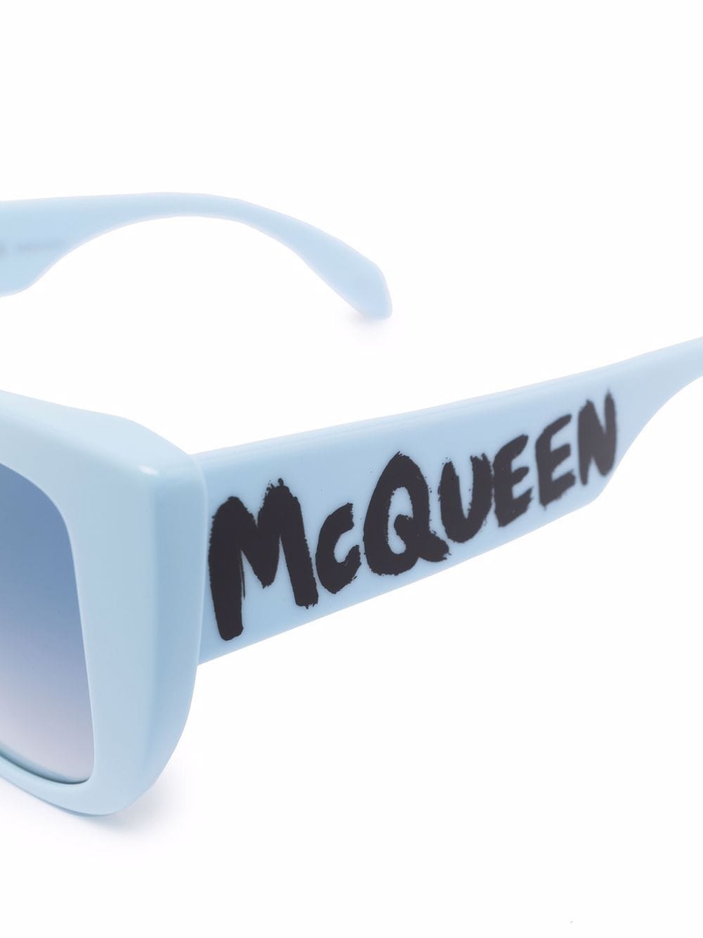 Shop Alexander Mcqueen Cat-eye Logo Sunglasses In Blue