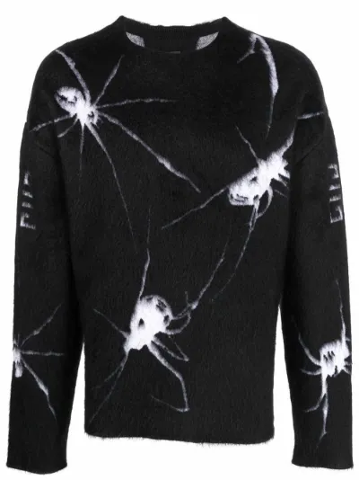 Spider's Web graphic-print knit jumper 