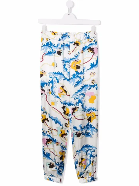 PUCCI Junior Ranuncoli-print wide-leg trousers