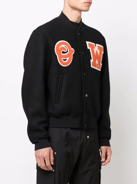 off white varsity jacket red