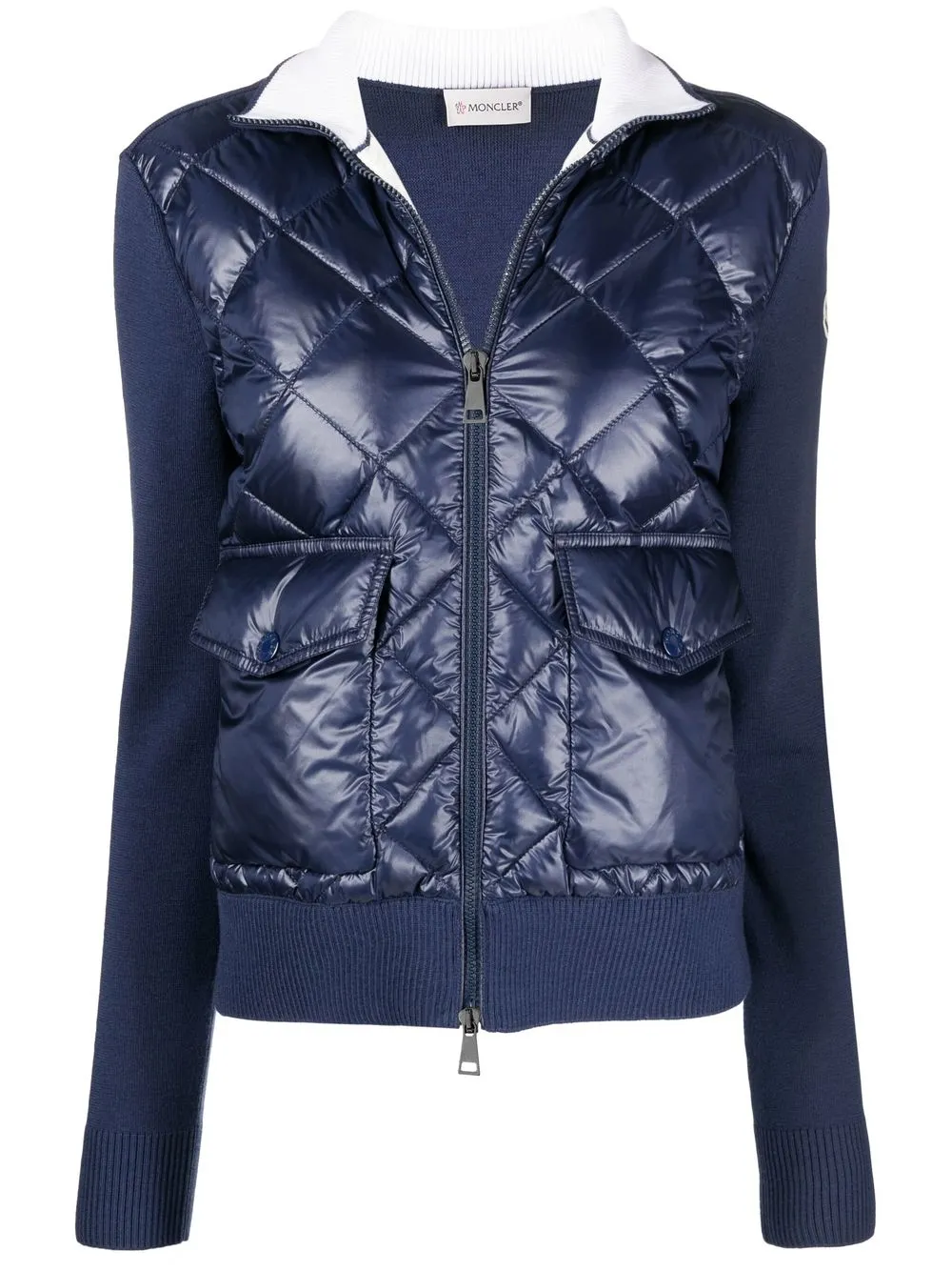 Moncler Panelled Wool Padded Jacket In 