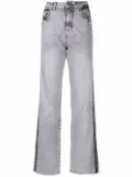 Philipp Plein crystal-embellished wide jeans - Grey