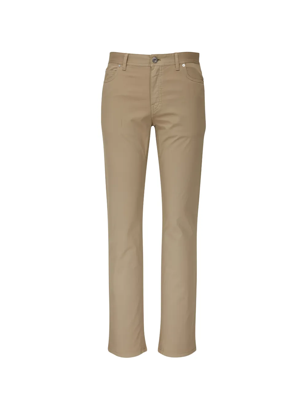 Brioni logo-patch straight-leg trousers Beige
