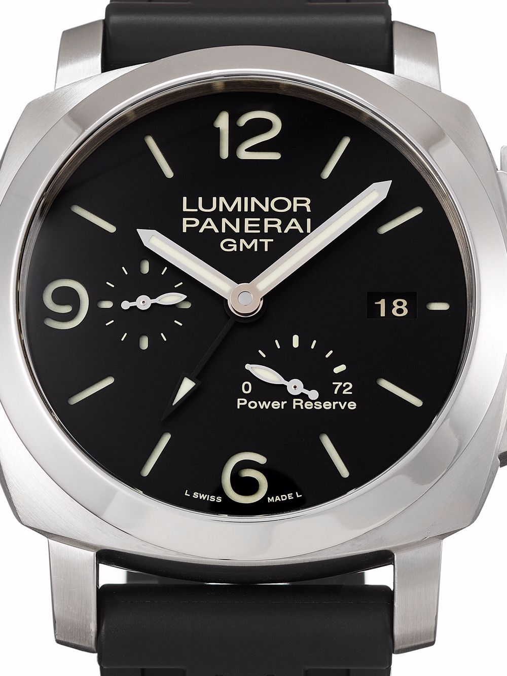 фото Panerai наручные часы luminor 1950 3 days gmt power reserve automatic pre-owned 44 мм 2017-го года