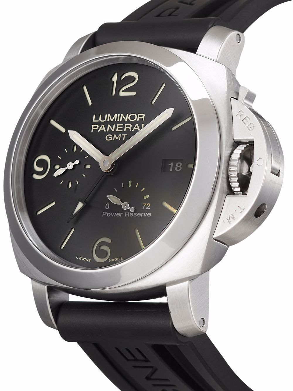 фото Panerai наручные часы luminor 1950 3 days gmt power reserve automatic pre-owned 44 мм 2017-го года