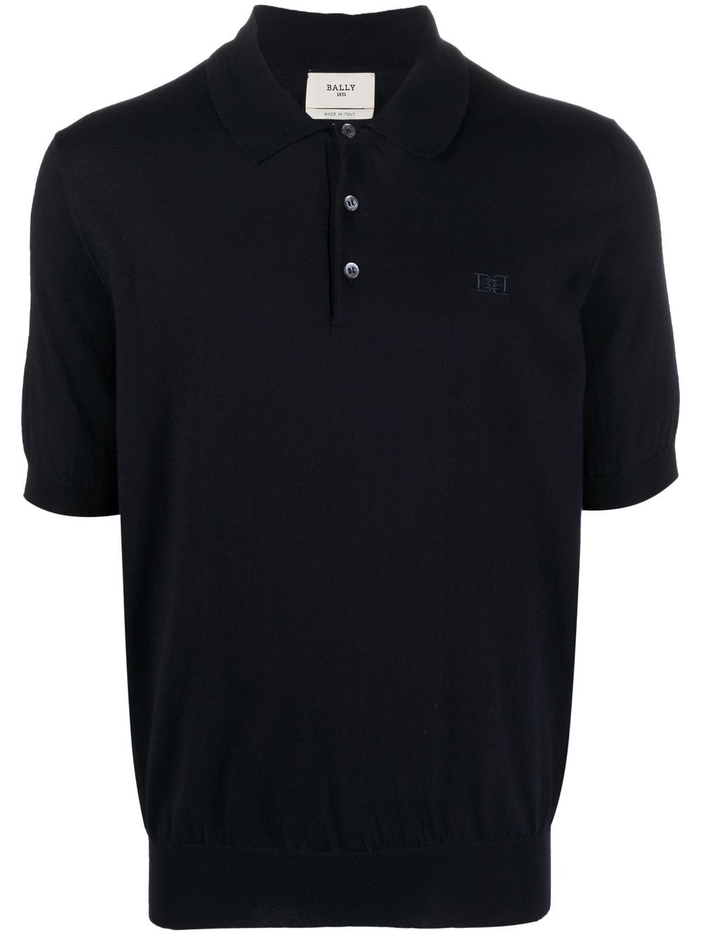 Shop Bally Embroidered-logo Short-sleeve Polo Shirt In Blue