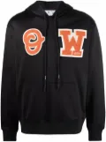 Off-White logo-patch hoodie - Black