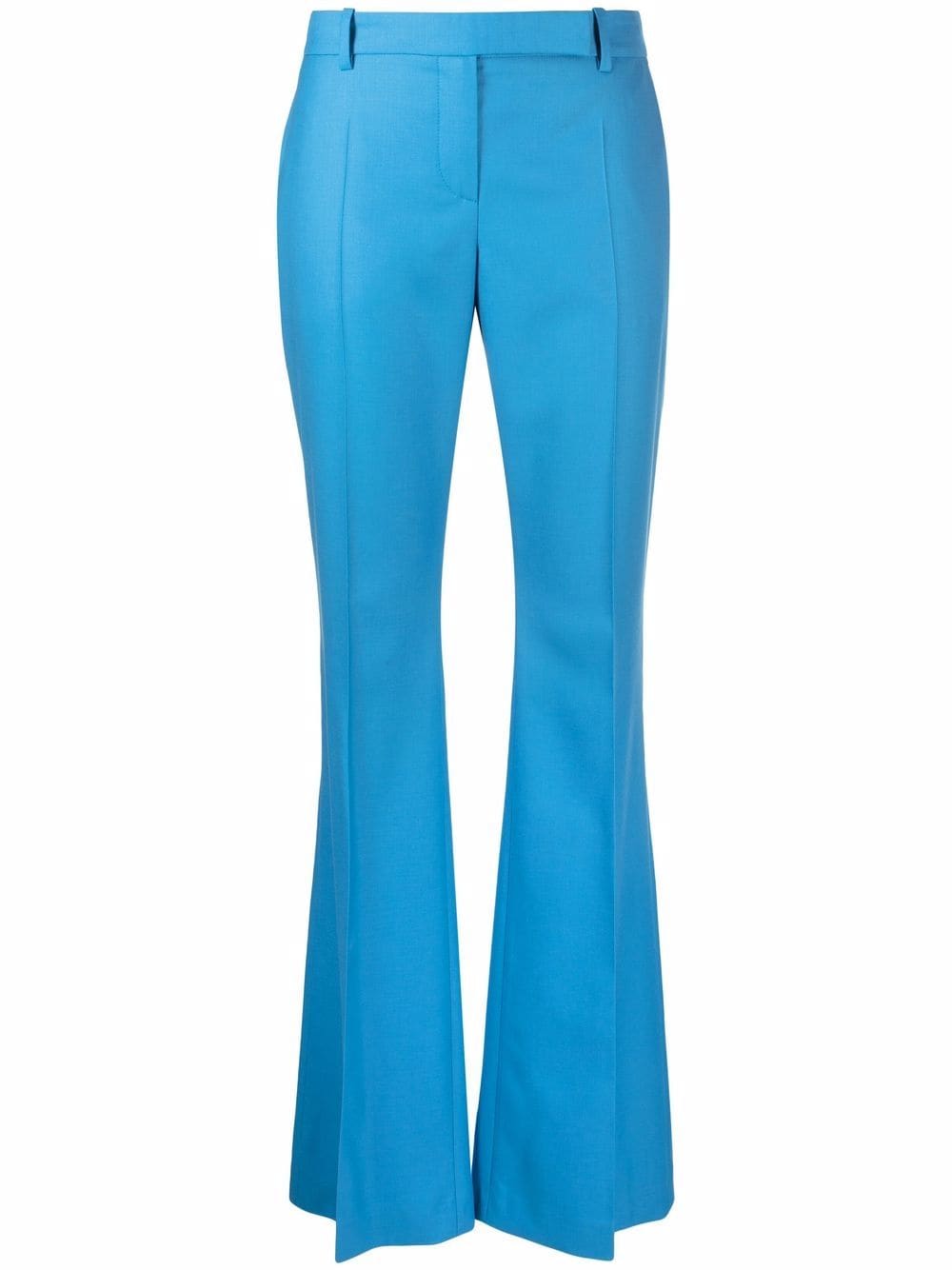 flared tailored wool trousers