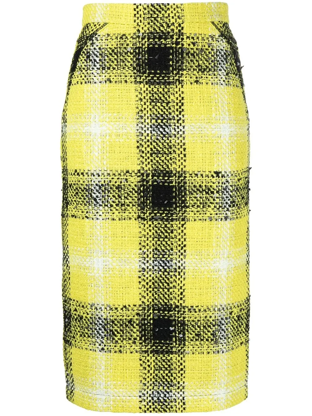 

Nº21 check-pattern fitted midi skirt - Yellow