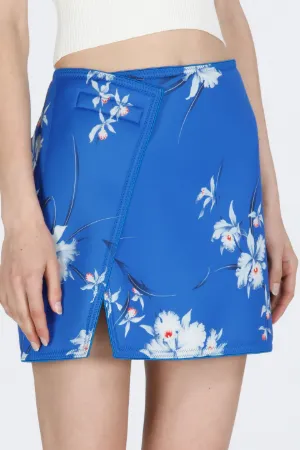 Floral-Print Mini Skirt