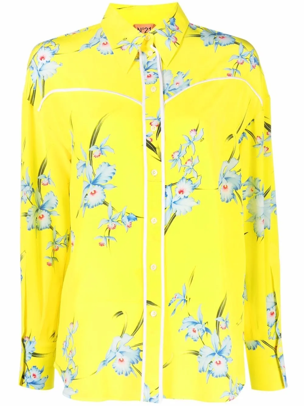 

Nº21 floral-print silk shirt - Yellow