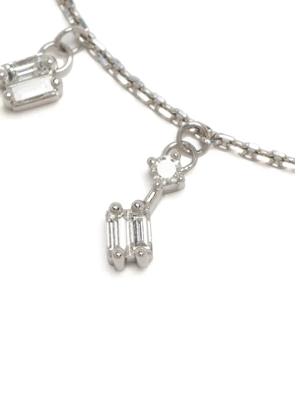 Suzanne Kalan 18kt White Gold Cascade Diamond Necklace Silver