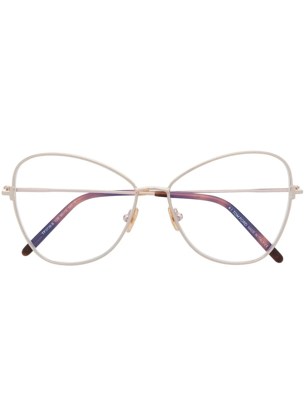 

TOM FORD Eyewear lentes con armazón en forma de mariposa - Dorado