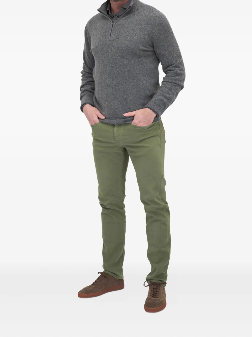 FRAME washed trousers - Groen