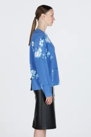 Floral-Print Sweater