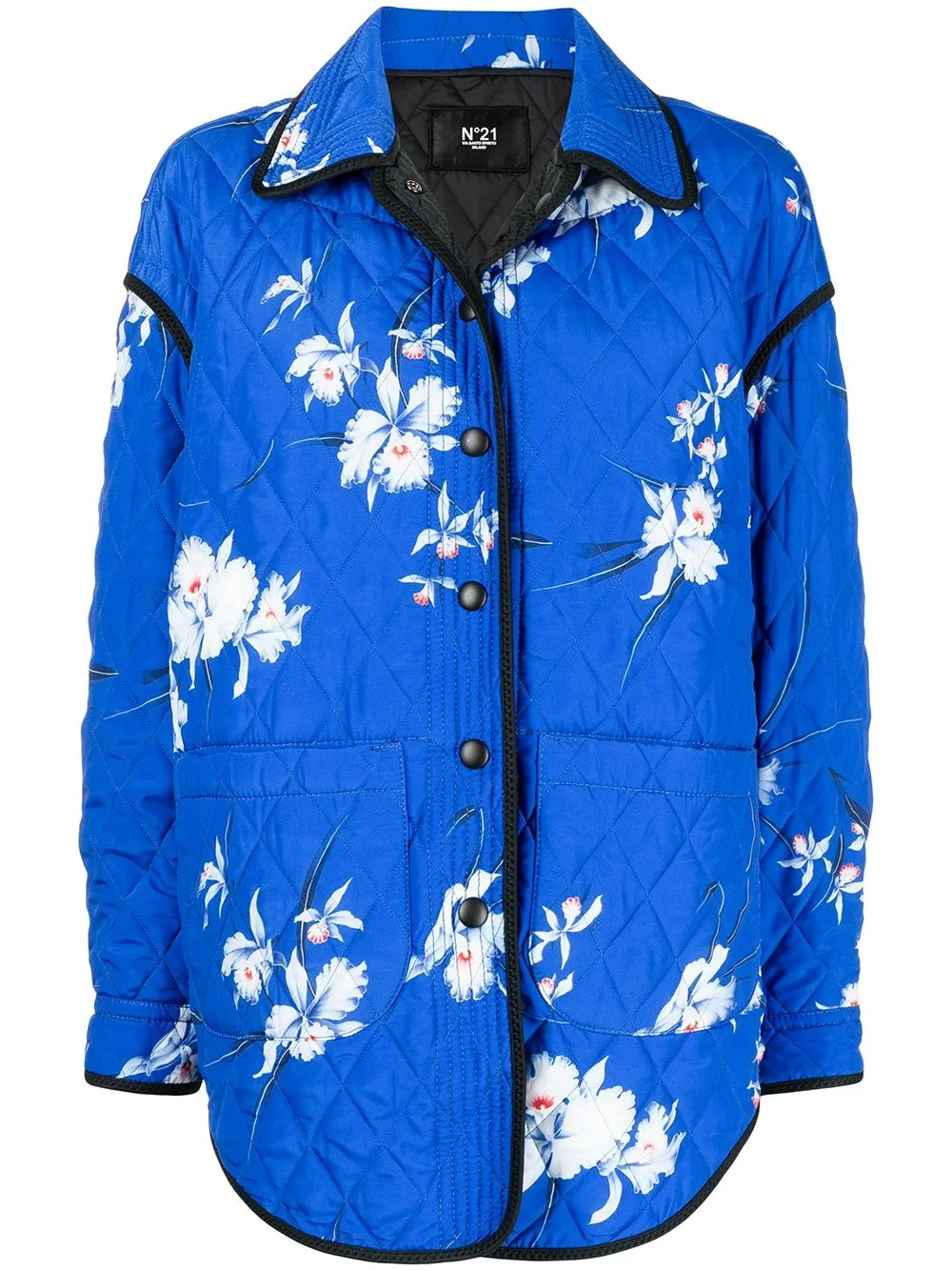 

Nº21 floral-print quilted jacket - Blue