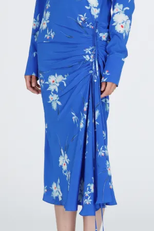 Floral-Print Ruched Shirt Dress