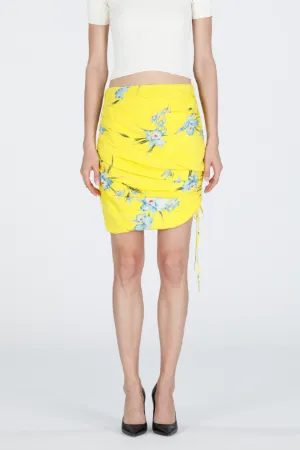 Floral-Print Asymmetric Mini Skirt