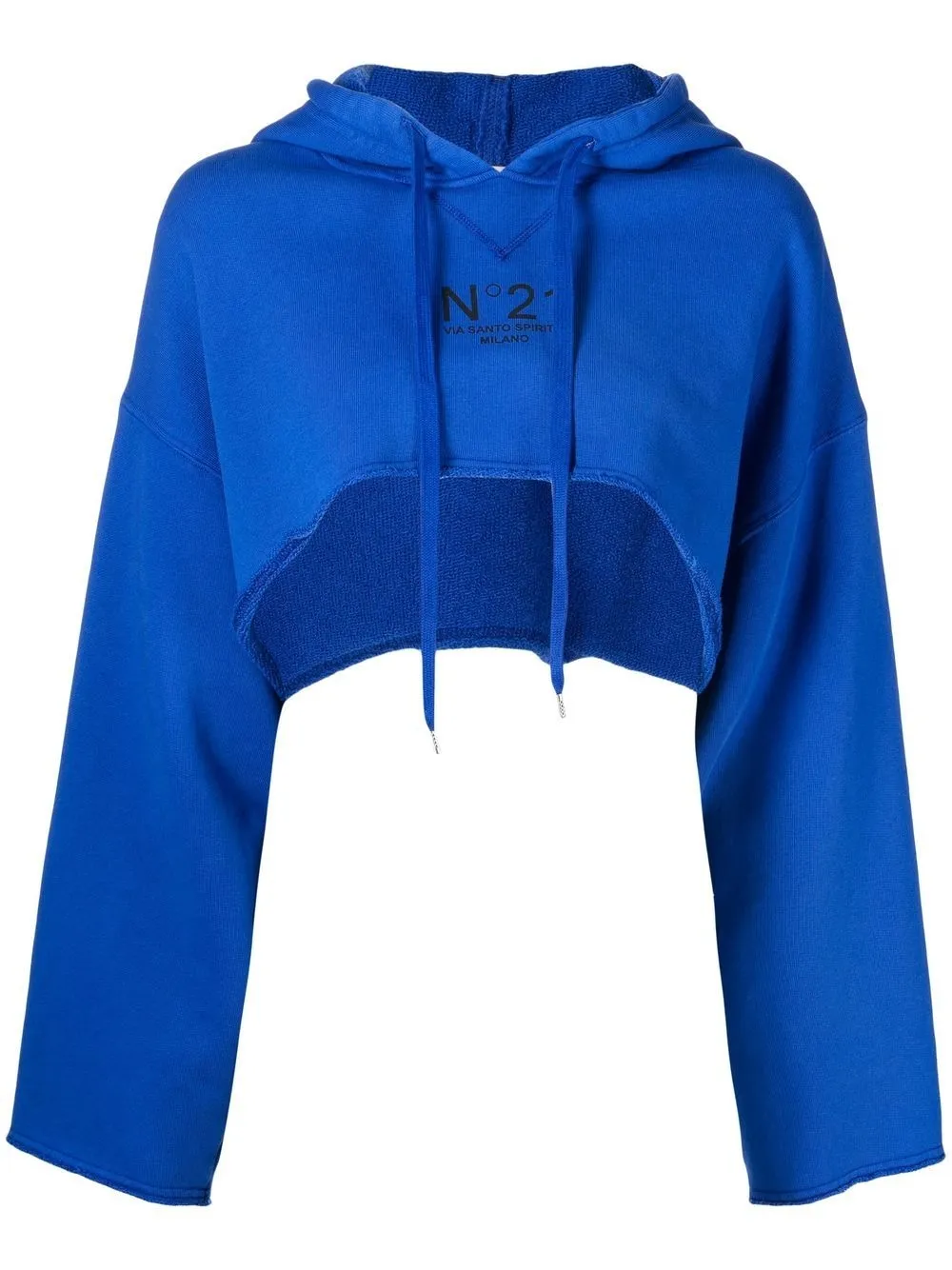 

Nº21 hoodie corta con logo estampado - Azul