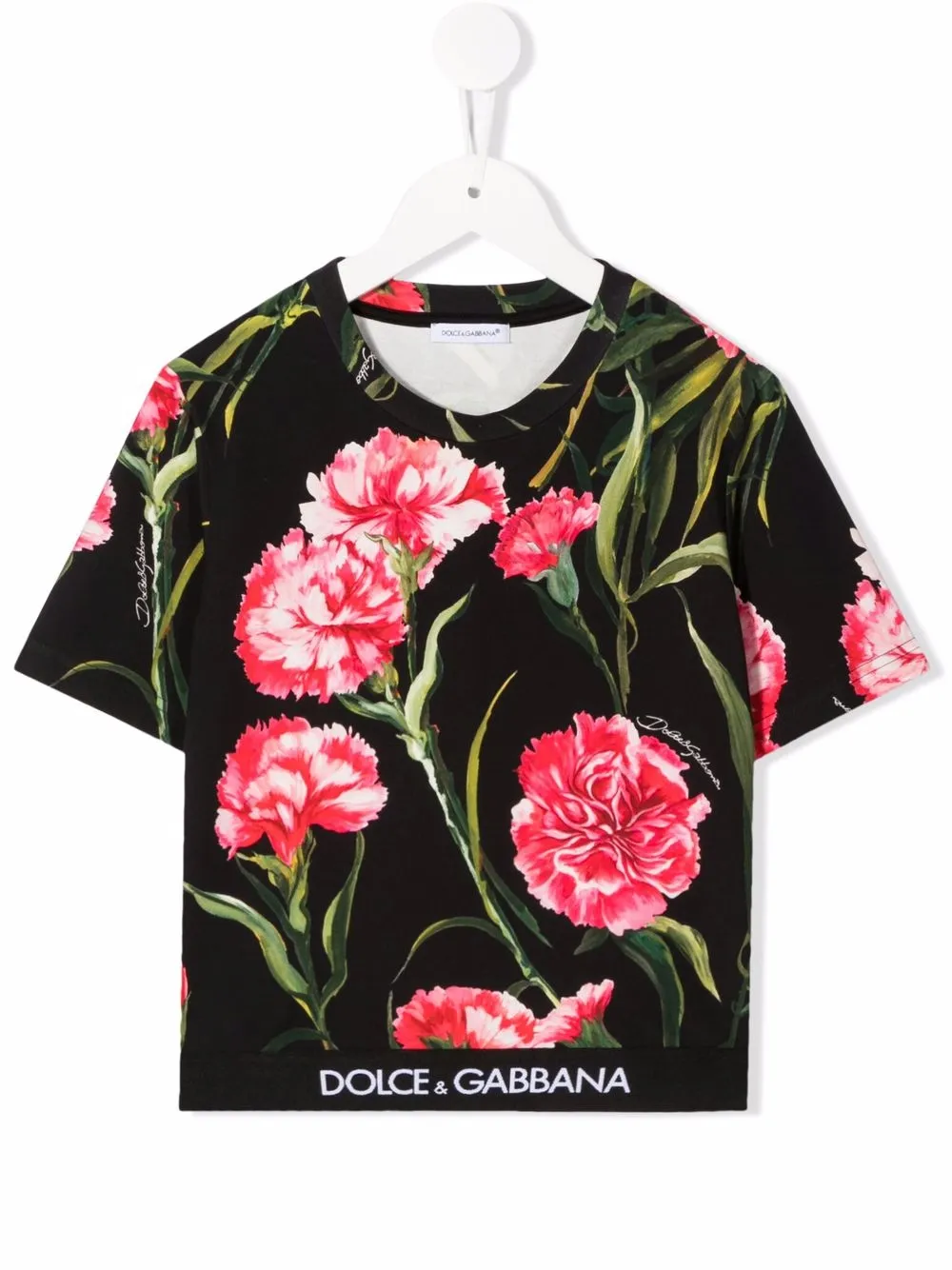 

Dolce & Gabbana Kids playera con estampado floral - Negro