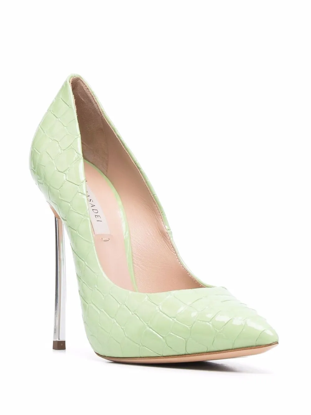 Casadei Blade pumps met krokodillenleer-effect - Groen