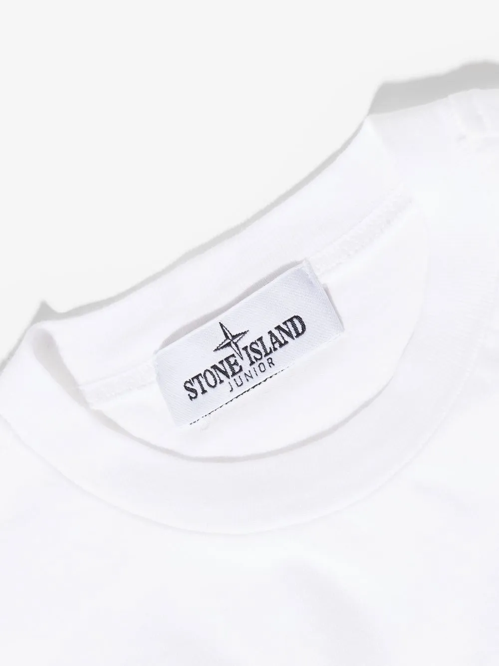 Stone Island Junior Compass Logo Patch T-shirt In White