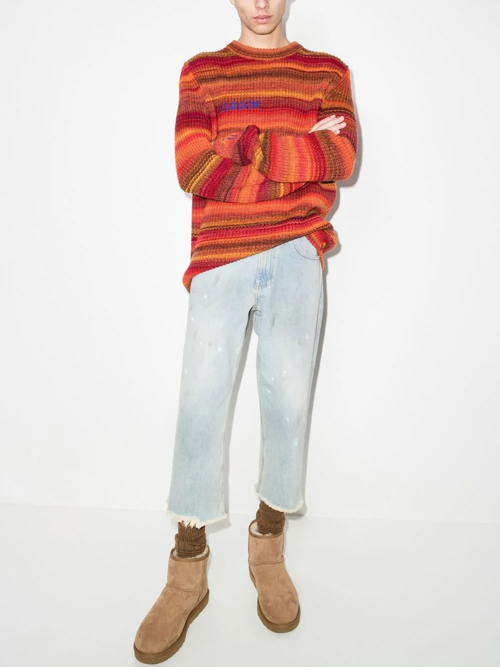 ERL Cropped jeans - Blauw