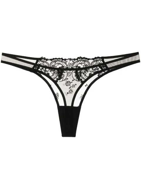 Kiki de Montparnasse Juliette embroidered tulle thong