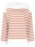 Enföld stripe print sweatshirt - White