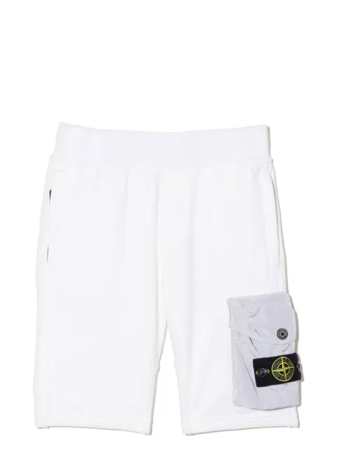 Stone Island Junior شورت برمودا بجيب متباين وزينة بوصلة