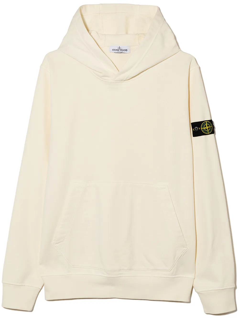 

Stone Island Junior TEEN logo-patch cotton hoodie - Neutrals