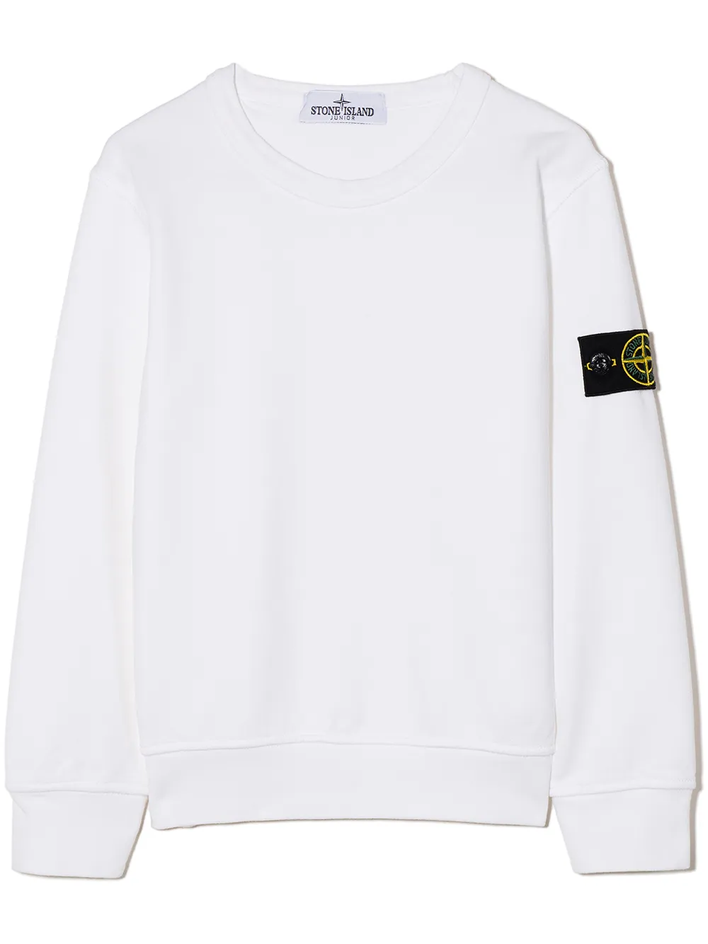 

Stone Island Junior sudadera con parche de brújula - Blanco