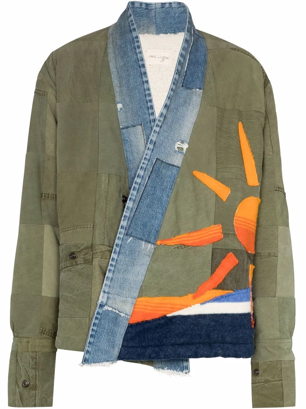 

Greg Lauren chamarra Capsule Sun con diseño patchwork - Verde