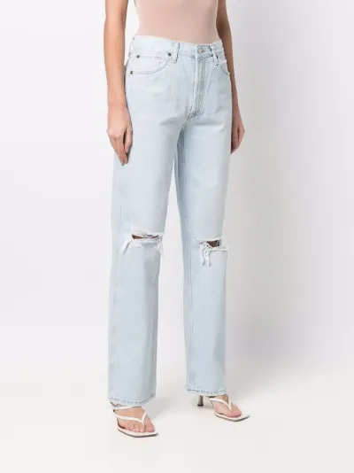 wide-leg distressed jeans | RE/DONE 