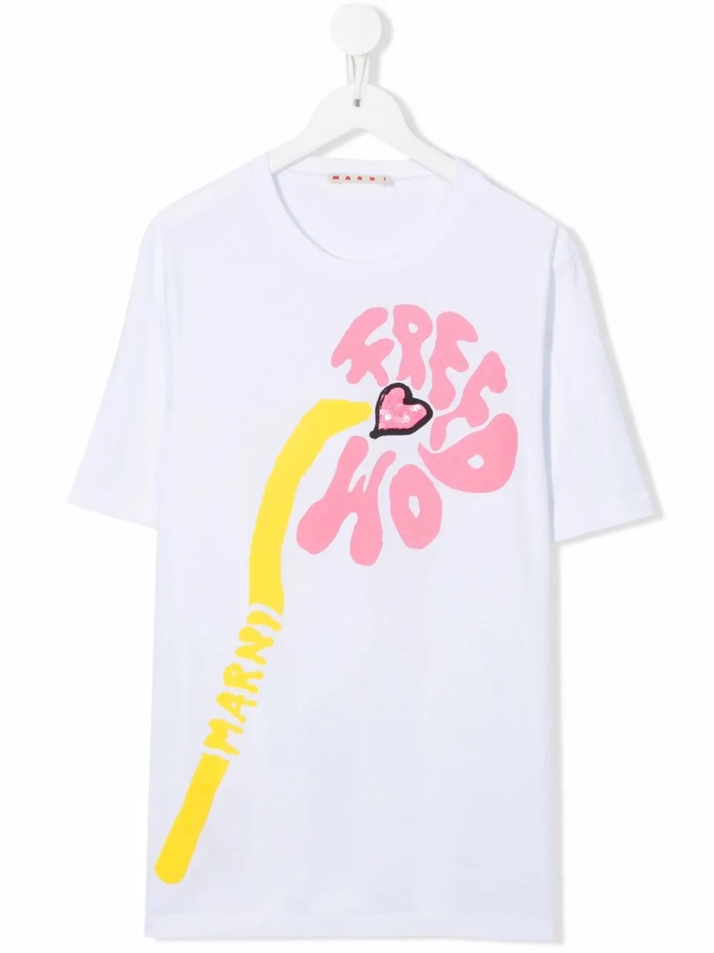 

Marni Kids TEEN Freedom-print cotton T-shirt - White