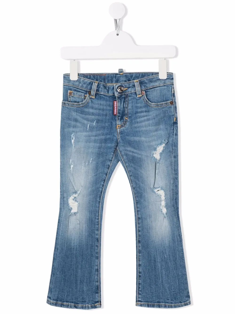 

Dsquared2 Kids jeans acampanados con efecto envejecido - Azul