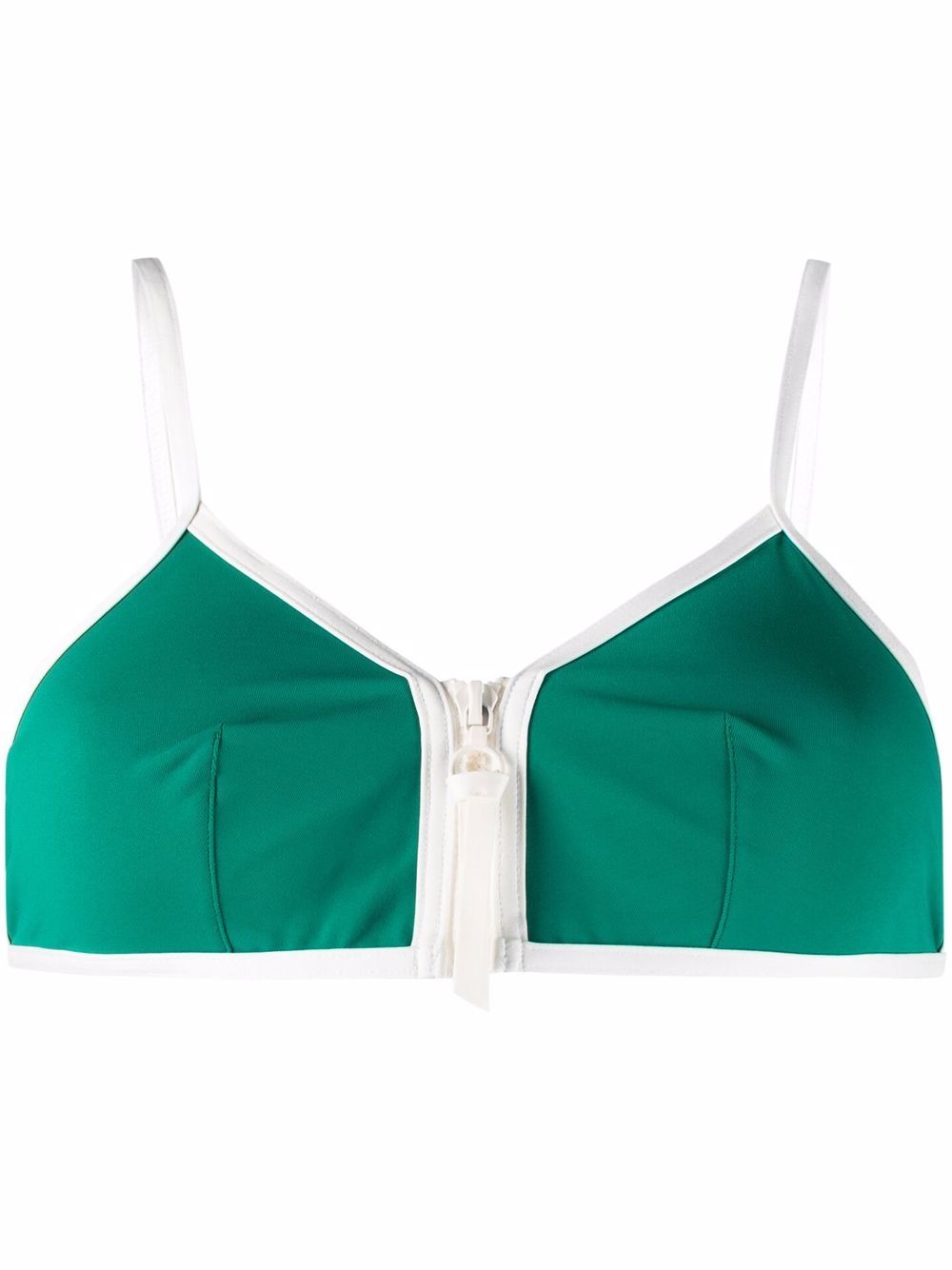 ERES Sifflet front-zip bikini top - Green