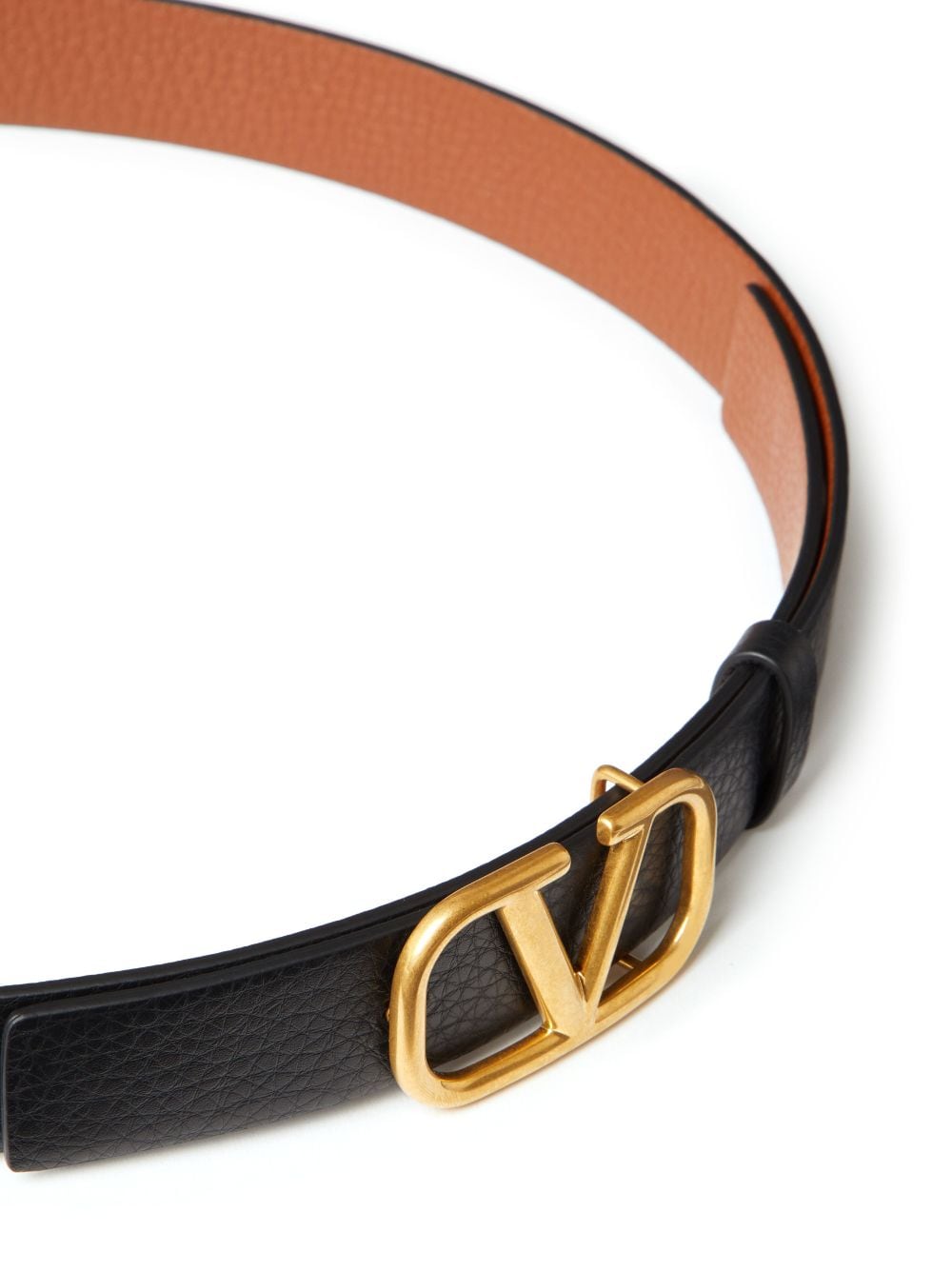 Shop Valentino Vlogo Signature 30mm Reversible Belt In Brown