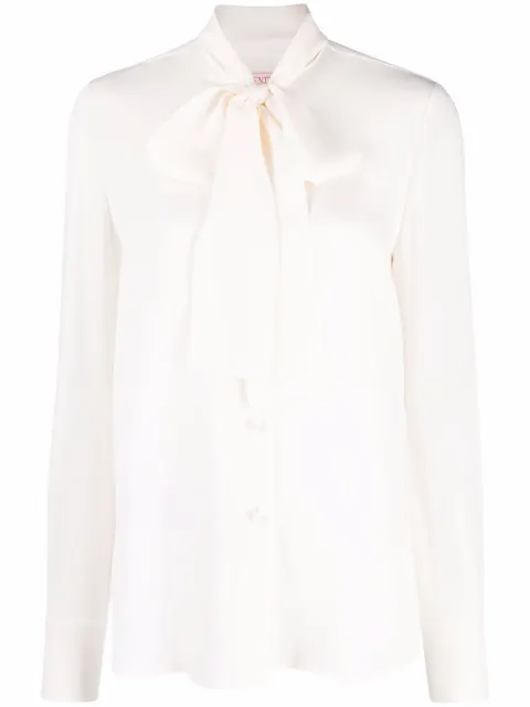 Valentino pussy-bow collar silk shirt