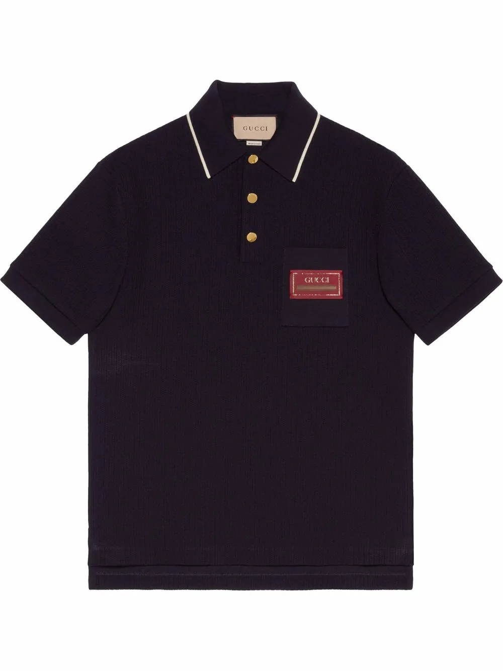 logo-patch wool polo shirt